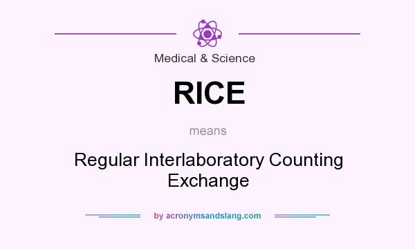 What does RICE mean? It stands for Regular Interlaboratory Counting Exchange