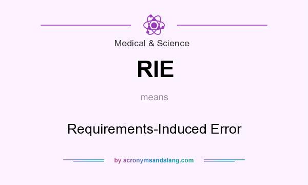 What does RIE mean? It stands for Requirements-Induced Error