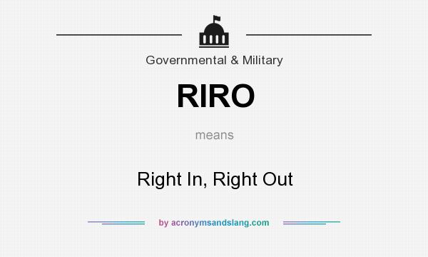What does RIRO mean? It stands for Right In, Right Out