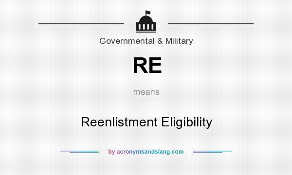 What does RE mean? It stands for Reenlistment Eligibility