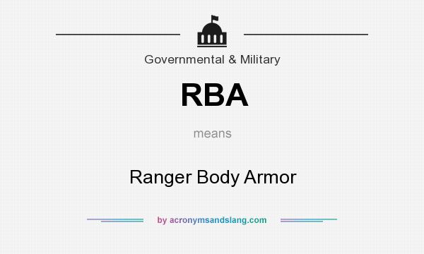 What does RBA mean? It stands for Ranger Body Armor