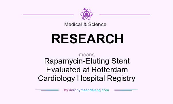 What does RESEARCH mean? It stands for Rapamycin-Eluting Stent Evaluated at Rotterdam Cardiology Hospital Registry