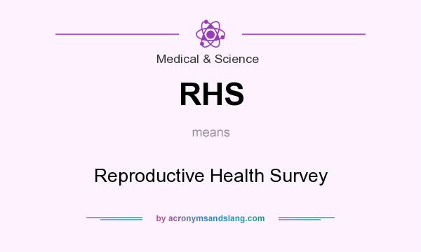 What does RHS mean? It stands for Reproductive Health Survey