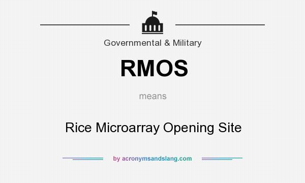 What does RMOS mean? It stands for Rice Microarray Opening Site