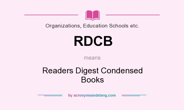 What does RDCB mean? It stands for Readers Digest Condensed Books