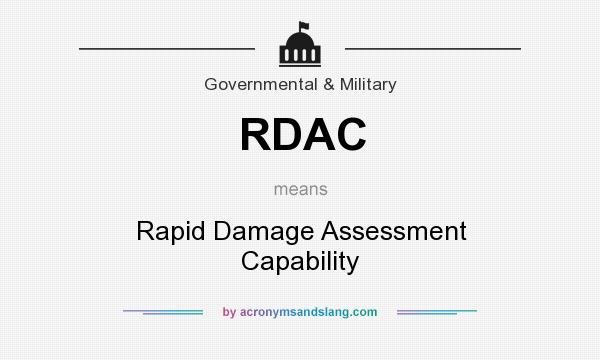 What does RDAC mean? It stands for Rapid Damage Assessment Capability