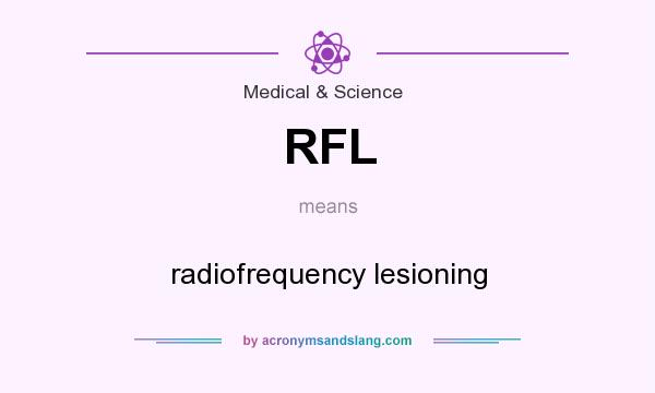 What does RFL mean? It stands for radiofrequency lesioning