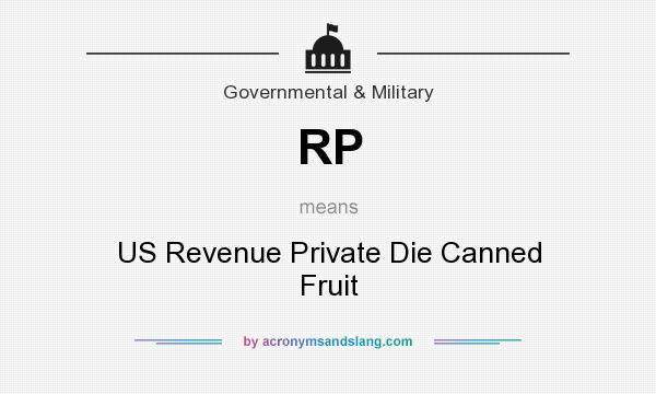 What does RP mean? It stands for US Revenue Private Die Canned Fruit