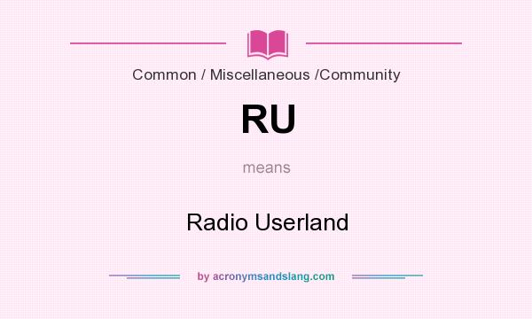 What does RU mean? It stands for Radio Userland