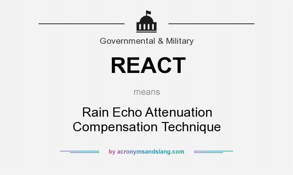 What does REACT mean? It stands for Rain Echo Attenuation Compensation Technique
