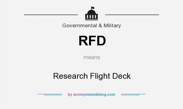 What does RFD mean? It stands for Research Flight Deck