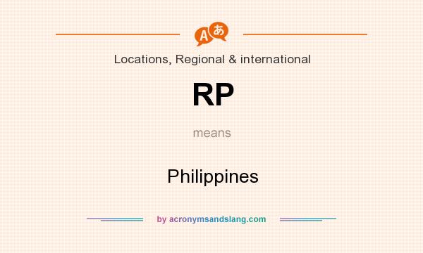 What does RP mean? It stands for Philippines