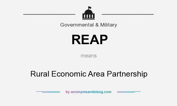What does REAP mean? It stands for Rural Economic Area Partnership