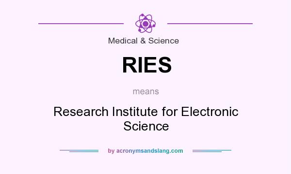 What does RIES mean? It stands for Research Institute for Electronic Science