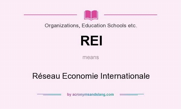 What does REI mean? It stands for Réseau Economie Internationale