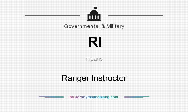 What does RI mean? It stands for Ranger Instructor