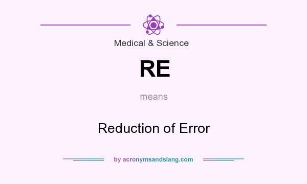 What does RE mean? It stands for Reduction of Error