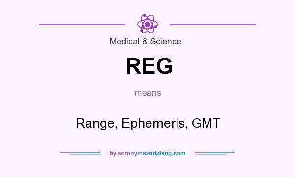 What does REG mean? It stands for Range, Ephemeris, GMT