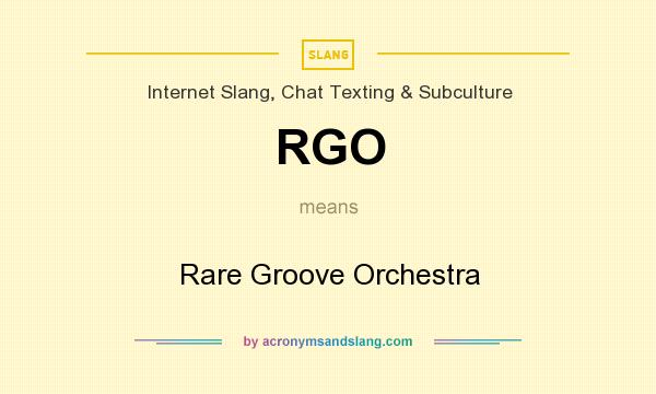 What does RGO mean? It stands for Rare Groove Orchestra