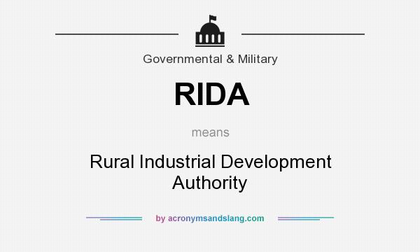 What does RIDA mean? It stands for Rural Industrial Development Authority