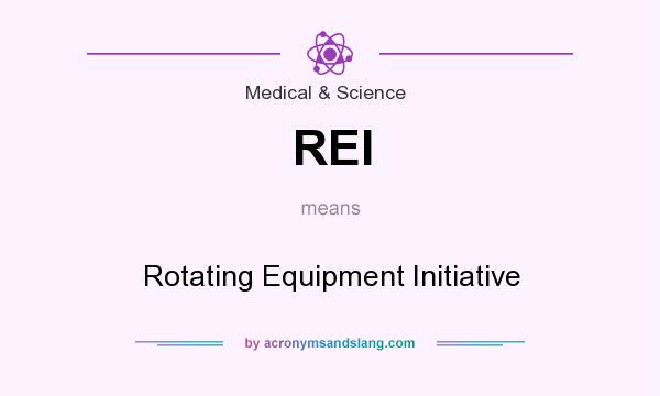 What does REI mean? It stands for Rotating Equipment Initiative