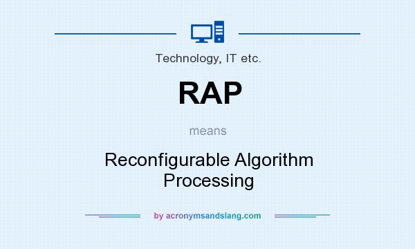 What does RAP mean? It stands for Reconfigurable Algorithm Processing