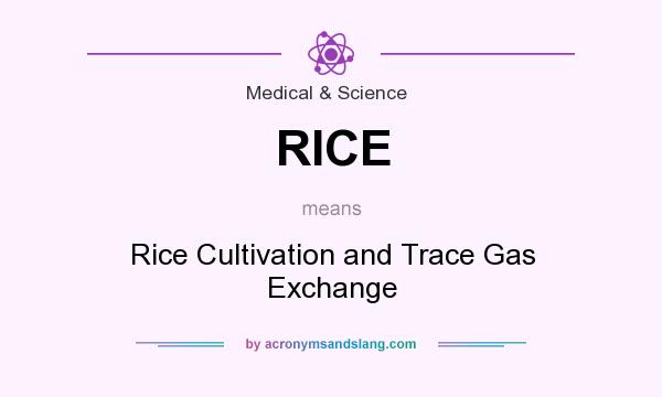 What does RICE mean? It stands for Rice Cultivation and Trace Gas Exchange