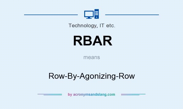 What does RBAR mean? It stands for Row-By-Agonizing-Row