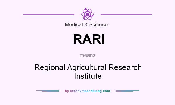 What does RARI mean? It stands for Regional Agricultural Research Institute