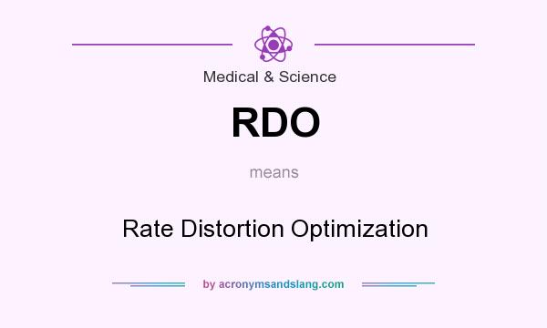 What does RDO mean? It stands for Rate Distortion Optimization