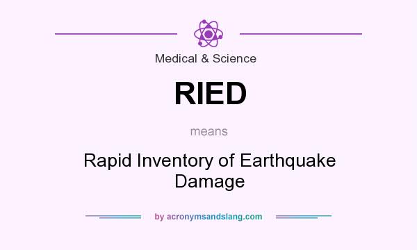 What does RIED mean? It stands for Rapid Inventory of Earthquake Damage