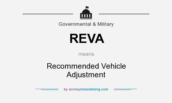 What does REVA mean? It stands for Recommended Vehicle Adjustment