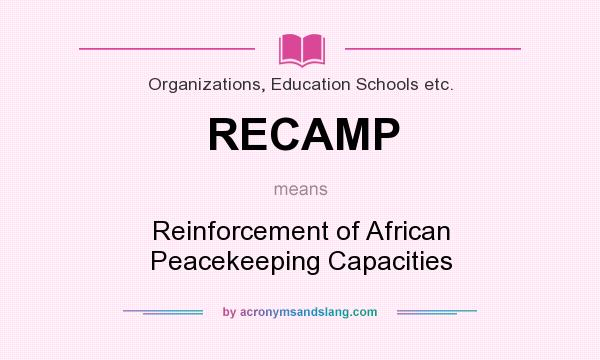 What does RECAMP mean? It stands for Reinforcement of African Peacekeeping Capacities
