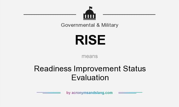 What does RISE mean? It stands for Readiness Improvement Status Evaluation