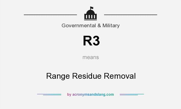 What does R3 mean? It stands for Range Residue Removal