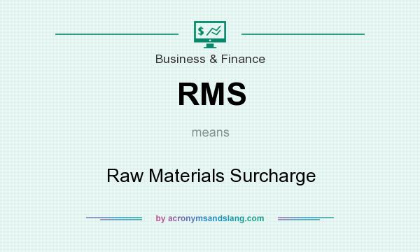 What does RMS mean? It stands for Raw Materials Surcharge