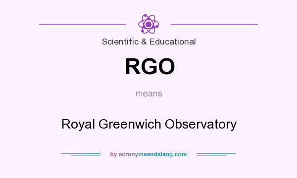 What does RGO mean? It stands for Royal Greenwich Observatory