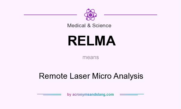 What does RELMA mean? It stands for Remote Laser Micro Analysis