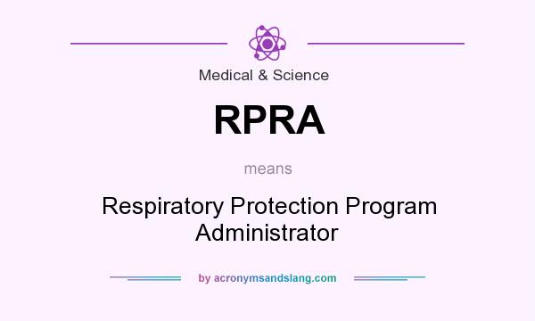 What does RPRA mean? It stands for Respiratory Protection Program Administrator