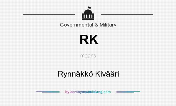 What does RK mean? It stands for Rynnäkkö Kivääri