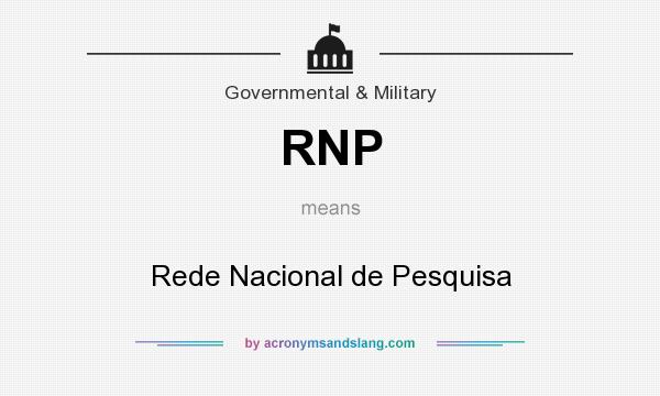 What does RNP mean? It stands for Rede Nacional de Pesquisa