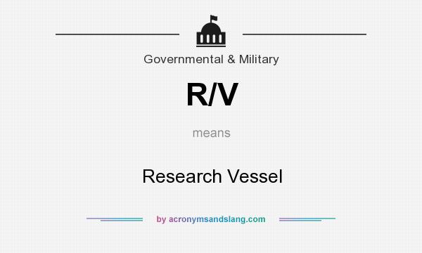 What does R/V mean? It stands for Research Vessel