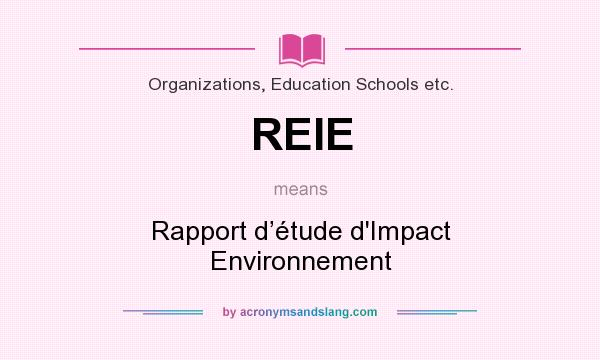 What does REIE mean? It stands for Rapport d’étude d`Impact Environnement