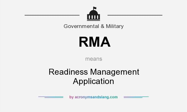 What does RMA mean? It stands for Readiness Management Application