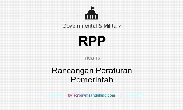 What does RPP mean? It stands for Rancangan Peraturan Pemerintah