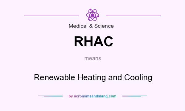 What does RHAC mean? It stands for Renewable Heating and Cooling