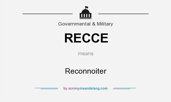 What does RECCE mean? It stands for Reconnoiter