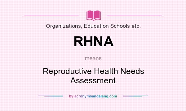 What does RHNA mean? It stands for Reproductive Health Needs Assessment