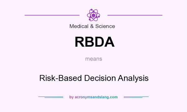 What does RBDA mean? It stands for Risk-Based Decision Analysis