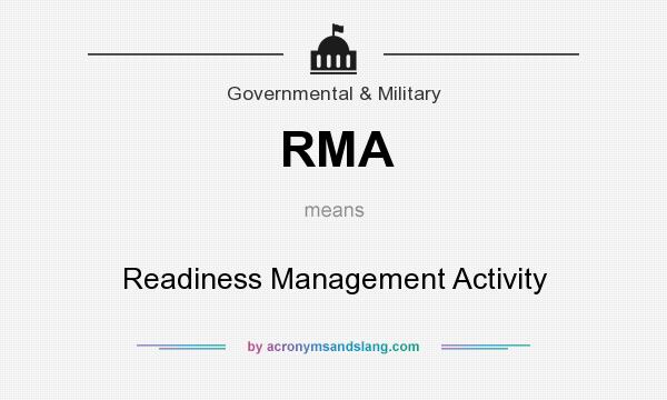 What does RMA mean? It stands for Readiness Management Activity